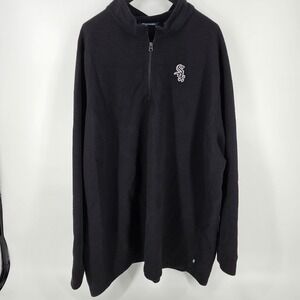 Cutter and Buck Chicago White Sox Mens 1/4 Zip Pullover Black Textured Size 5XL